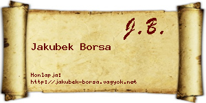 Jakubek Borsa névjegykártya